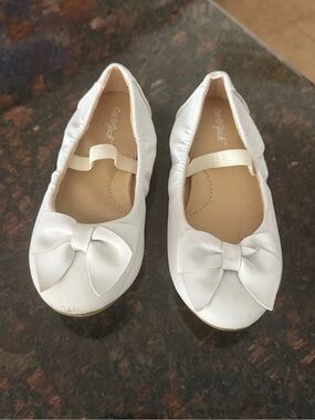 Cat & Jack White Bow Ballet Flats for Kids